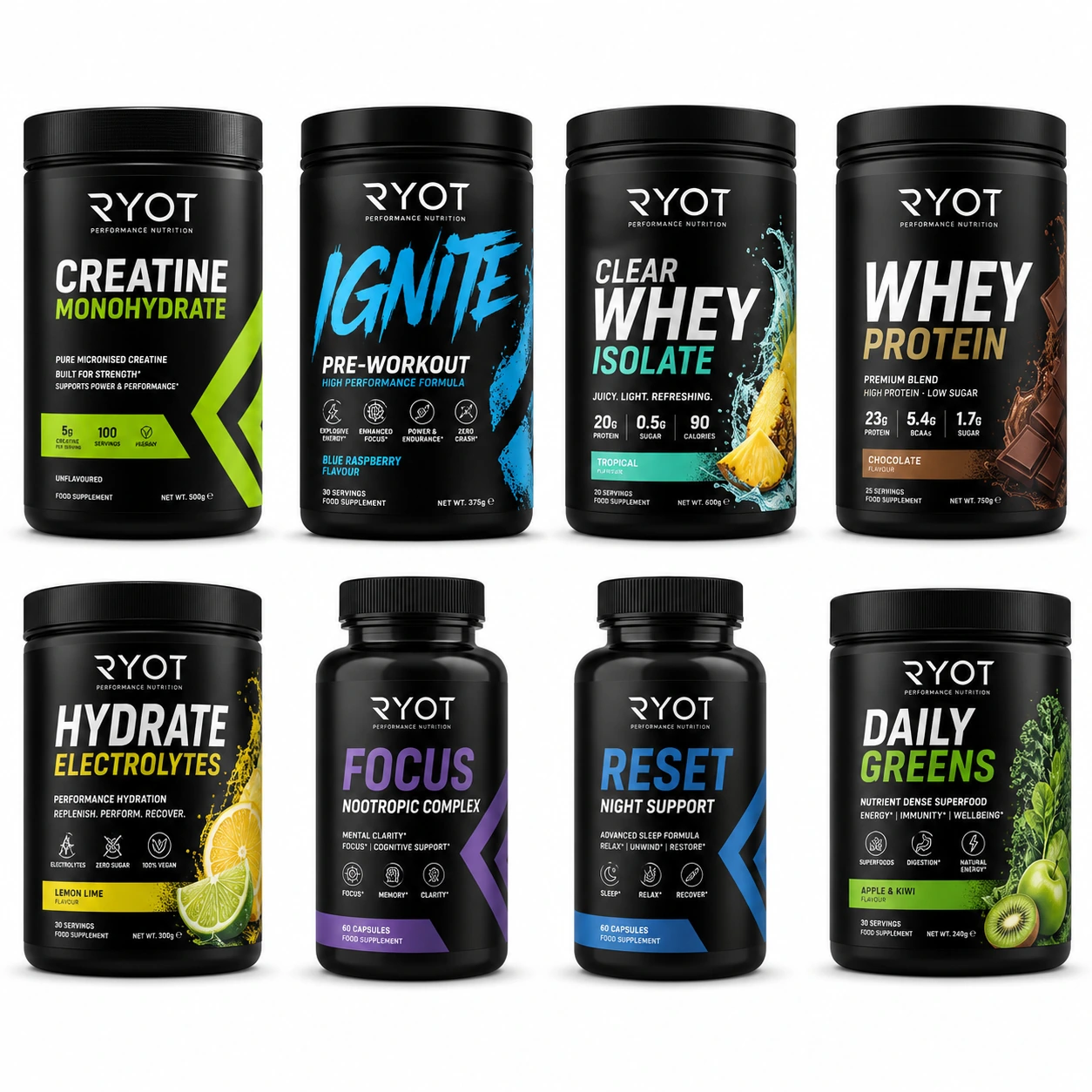 RYOT performance nutrition supplement range
